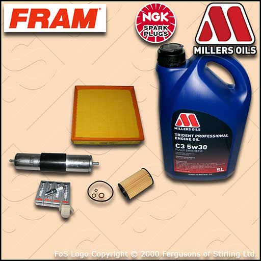 SERVICE KIT for BMW Z3 1.9 M43 FRAM OIL AIR FUEL FILTERS PLUGS +OIL (2000-2003)