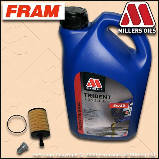 SERVICE KIT for AUDI A3 (8P) 1.9 TDI FRAM OIL FILTER and MILLERS OIL (2003-2012)