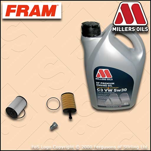 SERVICE KIT AUDI A3 (8P) 2.0 TDI FRAM OIL FUEL FILTERS FF=116MM +OIL (2003-2006)