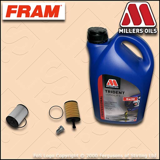 SERVICE KIT AUDI A3 (8P) 1.9 TDI FRAM OIL FUEL FILTERS FF=116MM +OIL (2003-2006)