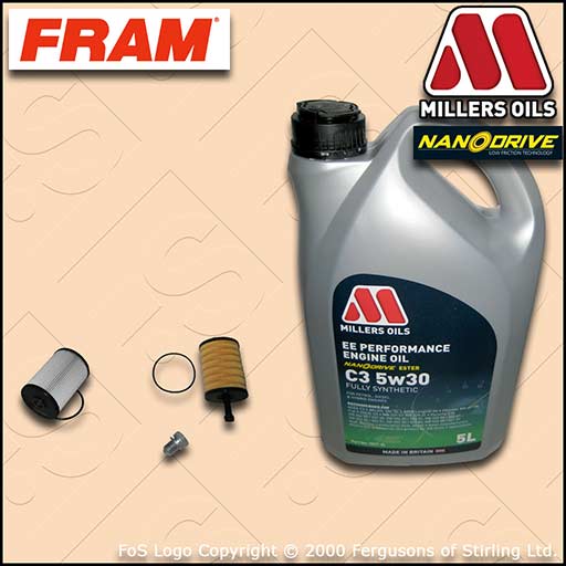 SERVICE KIT AUDI A3 (8P) 1.9 TDI FRAM OIL FUEL FILTERS FF=116MM +OIL (2003-2006)