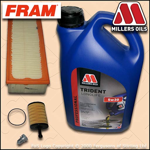 SERVICE KIT for AUDI A3 (8P) 2.0 TDI FRAM OIL AIR FILTERS with OIL (2003-2010)