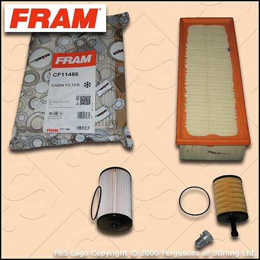 SERVICE KIT for AUDI A3 (8P) 1.9 TDI FRAM OIL AIR FUEL CABIN FILTERS (2005-2009)