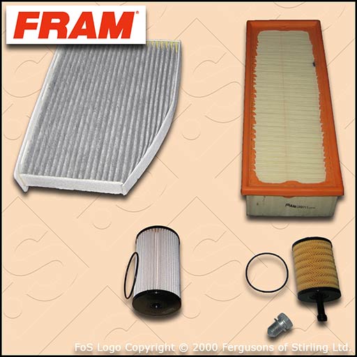 SERVICE KIT for AUDI A3 (8P) 1.9 TDI FRAM OIL AIR FUEL CABIN FILTERS (2005-2009)