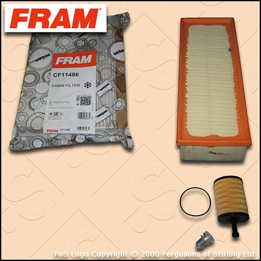 SERVICE KIT for AUDI A3 (8P) 1.9 TDI FRAM OIL AIR CABIN FILTERS (2003-2012)