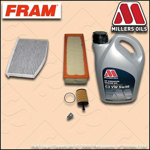 SERVICE KIT for AUDI A3 (8P) 1.9 TDI FRAM OIL AIR CABIN FILTERS +OIL (2003-2012)