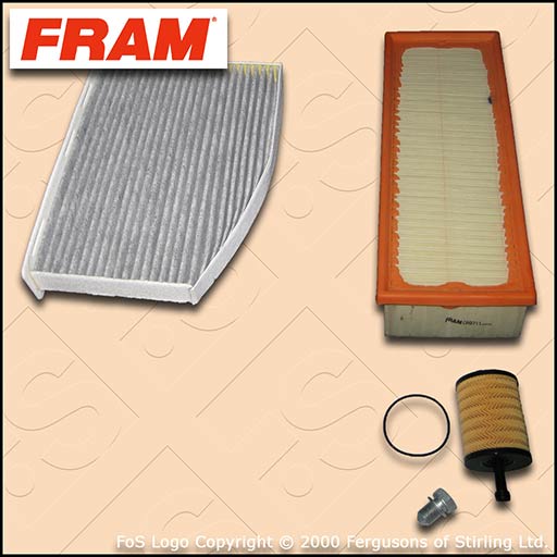 SERVICE KIT for AUDI A3 (8P) 2.0 TDI FRAM OIL AIR CABIN FILTERS (2003-2010)