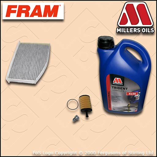 SERVICE KIT for AUDI A3 (8P) 2.0 TDI FRAM OIL CABIN FILTERS with OIL (2003-2010)