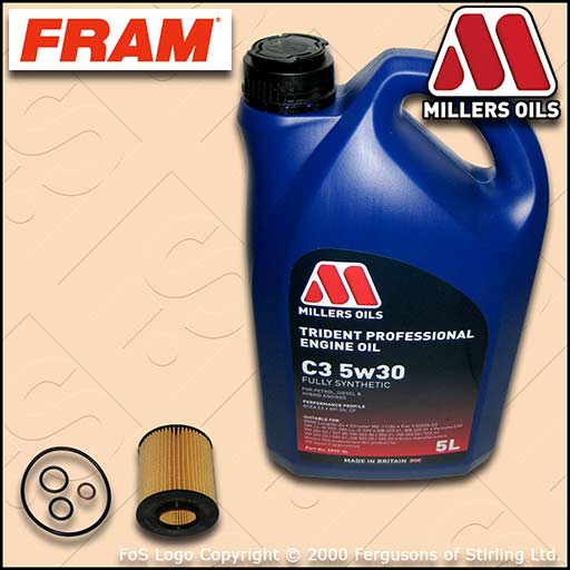 SERVICE KIT for BMW Z4 E85 2.0 FRAM OIL FILTER +5L MILLERS 5w30 FS OIL 2005-2009