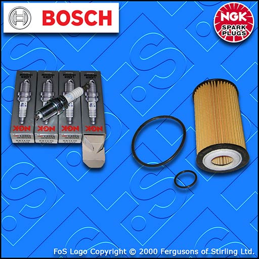 SERVICE KIT for VAUXHALL OPEL ADAM 1.4 S BOSCH OIL FILTER NGK PLUGS (2014-2019)