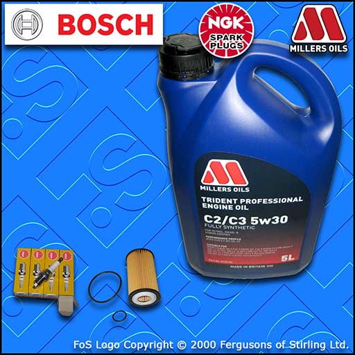 SERVICE KIT OPEL VAUXHALL ZAFIRA B MK2 1.6 A16XER OIL FILTER SPARK PLUGS +5L OIL