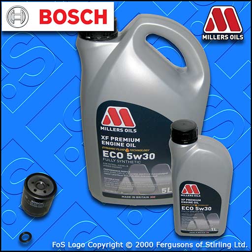 SERVICE KIT for FORD FOCUS C-MAX 1.8 TDCI OIL FILTER +6L MILLERS OIL (2005-2007)