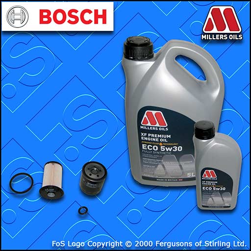 SERVICE KIT for FORD C-MAX 1.8 TDCI OIL FUEL FILTERS +6L MILLERS OIL (2007-2010)