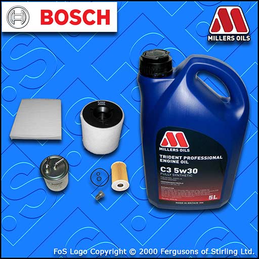 SERVICE KIT AUDI A1 1.6 TDI CAYB CAYC OIL AIR FUEL CABIN FILTER +OIL (2010-2010)