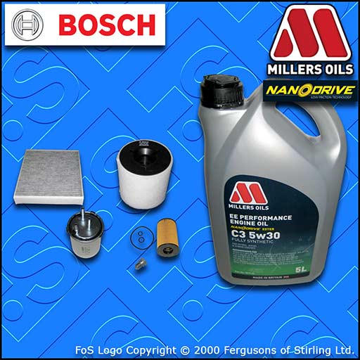 SERVICE KIT AUDI A1 1.6 TDI CAYB CAYC OIL AIR FUEL CABIN FILTER +OIL (2011-2012)