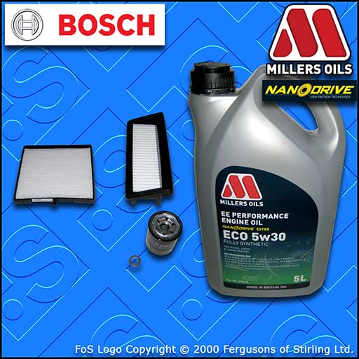 SERVICE KIT for HYUNDAI i10 1.2 BOSCH OIL AIR CABIN FILTERS +OIL (2008-2013)