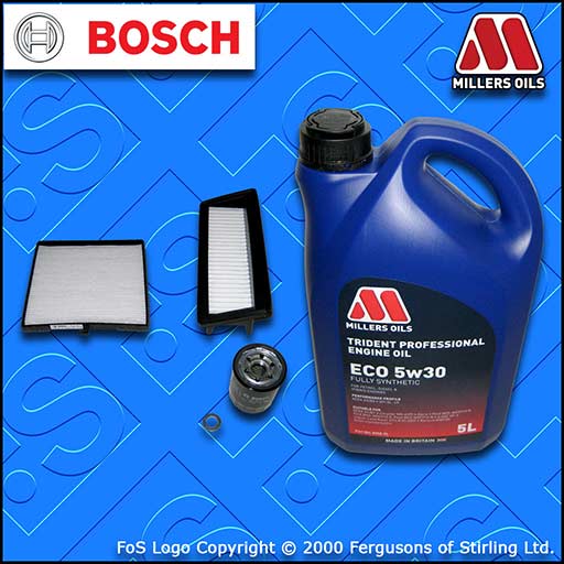 SERVICE KIT for HYUNDAI i10 1.2 BOSCH OIL AIR CABIN FILTERS +OIL (2008-2013)