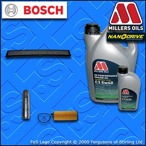 SERVICE KIT for BMW X3 2.0 D E83 N47 OIL FUEL CABIN FILTER +5w40 OIL (2007-2010)