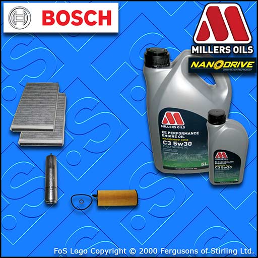 SERVICE KIT BMW 5 SERIES 520D E60 E61 N47 OIL FUEL CABIN FILTER +OIL (2006-2010)