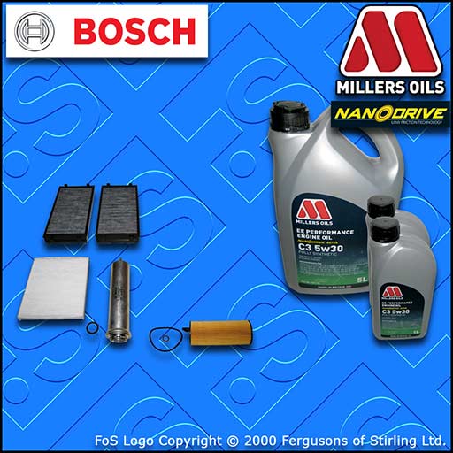 SERVICE KIT for BMW X5 (F15) M50D OIL FUEL CABIN FILTER +EE 5w30 OIL (2013-2018)