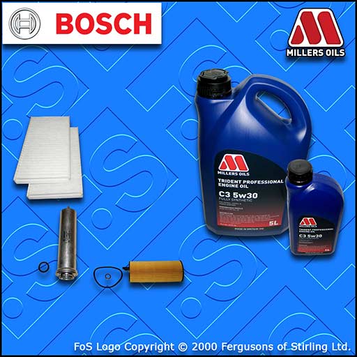 SERVICE KIT BMW 5 SERIES 520D E60 E61 N47 OIL FUEL CABIN FILTER +OIL (2006-2010)