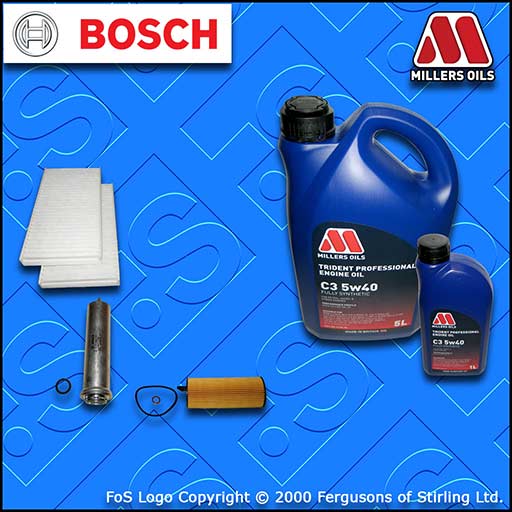 SERVICE KIT BMW 5 SERIES 520D E60 E61 N47 OIL FUEL CABIN FILTER +OIL (2006-2010)