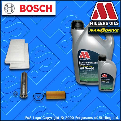 SERVICE KIT BMW 5 SERIES 520D E60 E61 N47 OIL FUEL CABIN FILTER +OIL (2006-2010)