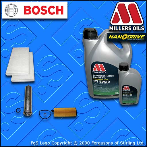 SERVICE KIT BMW 5 SERIES 520D E60 E61 N47 OIL FUEL CABIN FILTER +OIL (2006-2010)