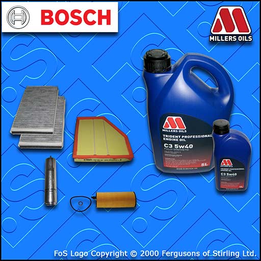 SERVICE KIT BMW 5 SERIES 520D E60 E61 N47 OIL AIR FUEL CABIN FILTER +OIL (06-10)