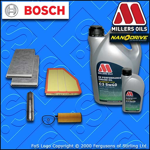 SERVICE KIT BMW 5 SERIES 520D E60 E61 N47 OIL AIR FUEL CABIN FILTER +OIL (06-10)