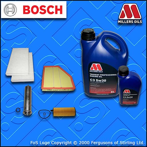 SERVICE KIT BMW 5 SERIES 520D E60 E61 N47 OIL AIR FUEL CABIN FILTER +OIL (06-10)