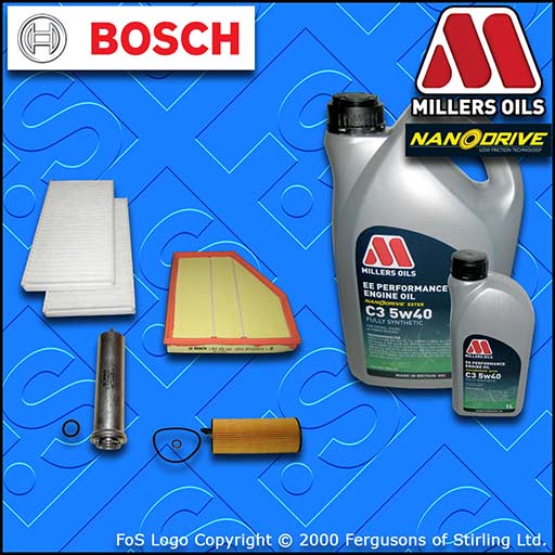 SERVICE KIT BMW 5 SERIES 520D E60 E61 N47 OIL AIR FUEL CABIN FILTER +OIL (06-10)