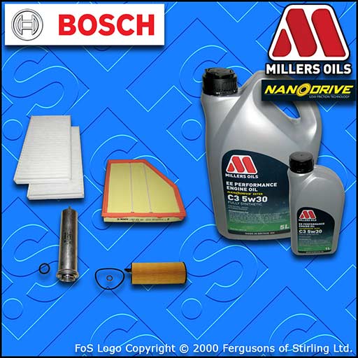 SERVICE KIT BMW 5 SERIES 520D E60 E61 N47 OIL AIR FUEL CABIN FILTER +OIL (06-10)