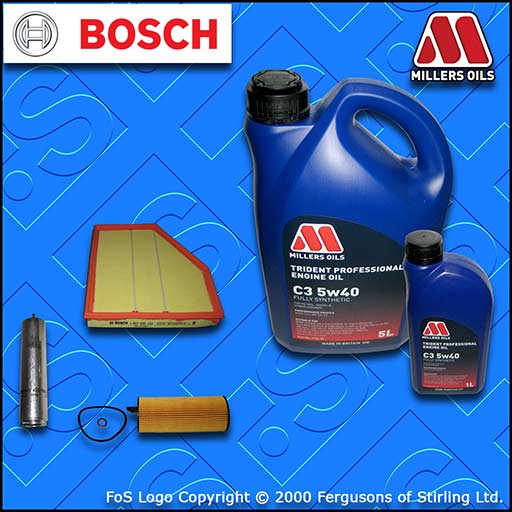 SERVICE KIT for BMW 5 SERIES 520D E60 E61 N47 OIL AIR FUEL FILTER +OIL 2006-2010