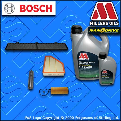 SERVICE KIT BMW E90 E91 E92 E93 N47 320D OIL AIR FUEL CABIN FILTER+OIL 2007-2010