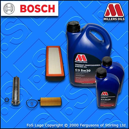 SERVICE KIT for BMW X5 (F15) M50D OIL AIR FUEL FILTERS +C3 5w30 OIL (2013-2018)