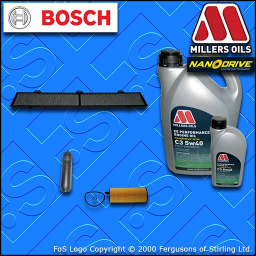 SERVICE KIT BMW E90 E91 E92 E93 N47 320D OIL FUEL CABIN FILTER+OIL (2007-2010)