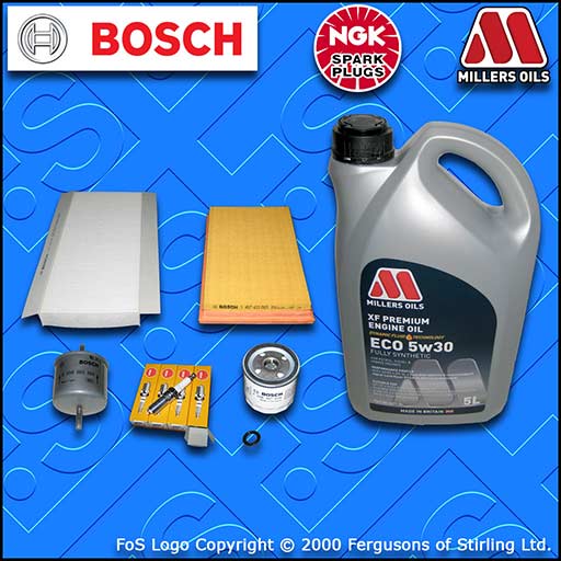 SERVICE KIT for FORD FIESTA MK5 1.25 OIL AIR FUEL CABIN FILTER PLUGS+OIL (00-02)