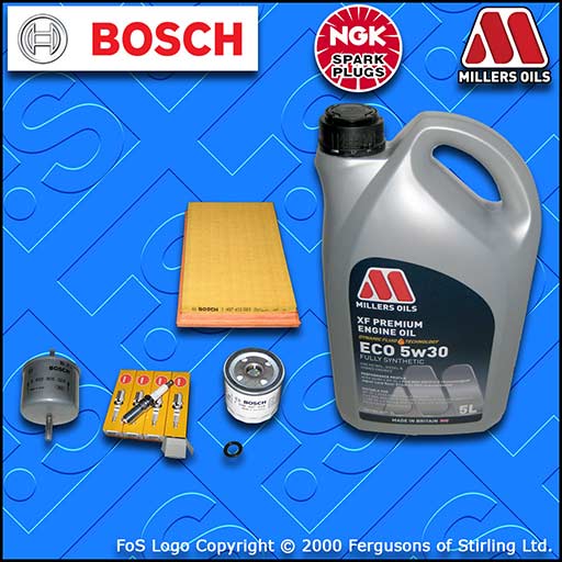 SERVICE KIT for FORD FIESTA MK5 1.25 OIL AIR FUEL FILTER PLUGS+OIL (00-02)