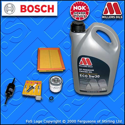 SERVICE KIT for FORD FIESTA MK6 1.25 16V OIL AIR FUEL FILTERS PLUGS +OIL (02-08)