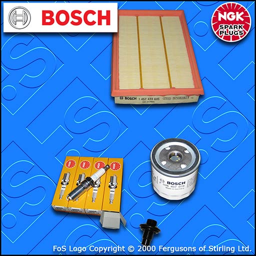 SERVICE KIT for FORD PUMA 1.4 BOSCH OIL AIR FILTERS NGK SPARK PLUGS (1997-2000)