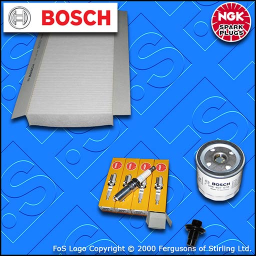 SERVICE KIT for FORD PUMA 1.4 BOSCH OIL CABIN FILTER NGK SPARK PLUGS (1997-2000)