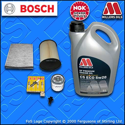 SERVICE KIT FORD FOCUS MK3 1.6 TI-VCT OIL AIR CABIN FILTERS PLUGS +OIL 2010-2012