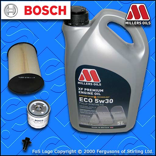 SERVICE KIT for FORD C-MAX 1.6 OIL AIR FILTERS SUMP PLUG +ECO OIL (2007-2010)