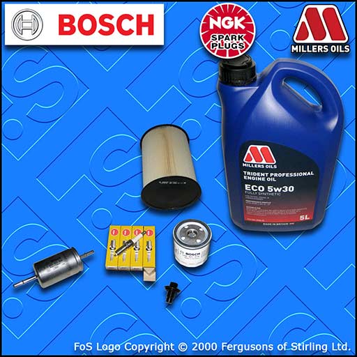 SERVICE KIT for VOLVO V50 1.6 16V OIL AIR FUEL FILTERS PLUGS +5L OIL (2007-2012)