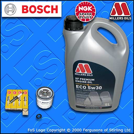 SERVICE KIT for FORD C-MAX 1.6 OIL FILTER PLUGS +5w30 ECO OIL (2007-2010)