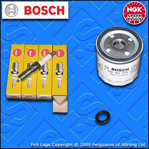 SERVICE KIT for FORD FOCUS MK3 1.6 TI-VCT BOSCH OIL FILTER NGK PLUGS (2010-2012)