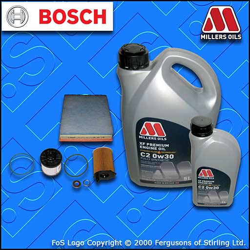 SERVICE KIT for TOYOTA PROACE 1.6 D OIL AIR FUEL FILTERS +0w30 OIL (2016-2019)