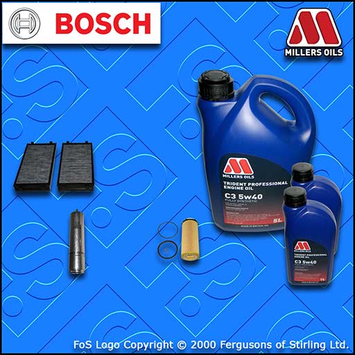 SERVICE KIT for BMW X5 xDrive 30d 40d E70 N57 OIL FUEL CABIN FILTER +OIL (10-13)