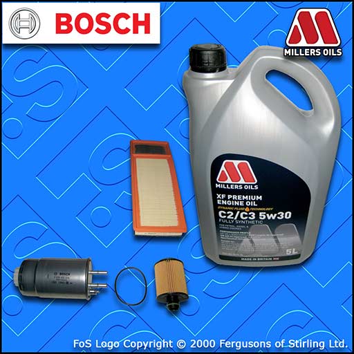 SERVICE KIT for PEUGEOT BIPPER 1.3 HDI OIL AIR FUEL FILTER +5w30 OIL (2010-2017)